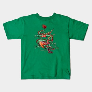 Chinese Eastern Green Dragon Mythical Creature Kids T-Shirt